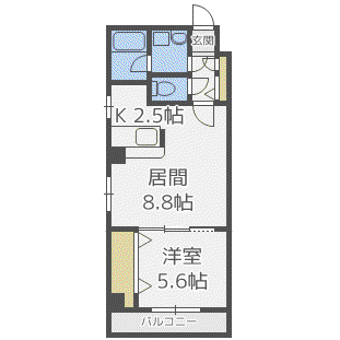 エステラ六番館(1LDK/3階)の間取り写真