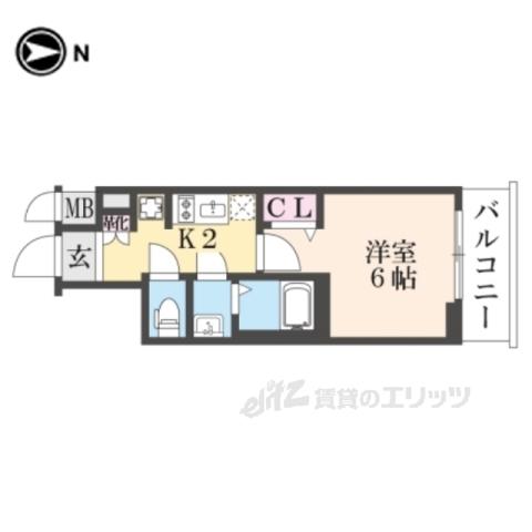 ファステート京都西陣エール(1K/5階)の間取り写真