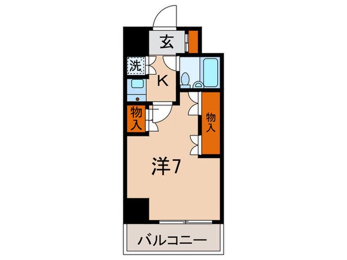 ライオンズマンション白山駅前(1K/9階)の間取り写真