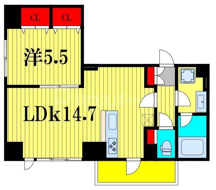 プライムアーバン津田沼(1LDK/2階)の間取り写真