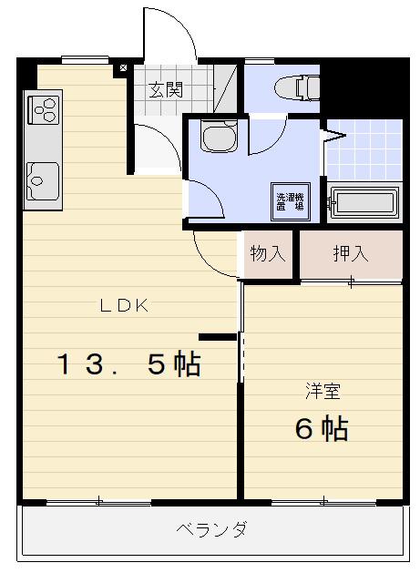 メゾン ソレイユ(1LDK/7階)の間取り写真