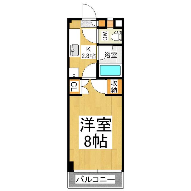 ヒューマンライフギブアンドギブB(1K/2階)の間取り写真