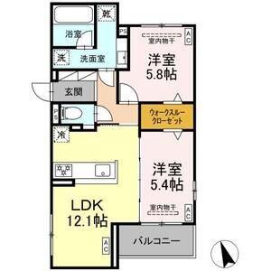 アルドゥール(2LDK/3階)の間取り写真