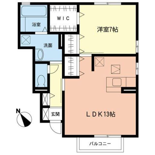 クレストクレール(1LDK/1階)の間取り写真
