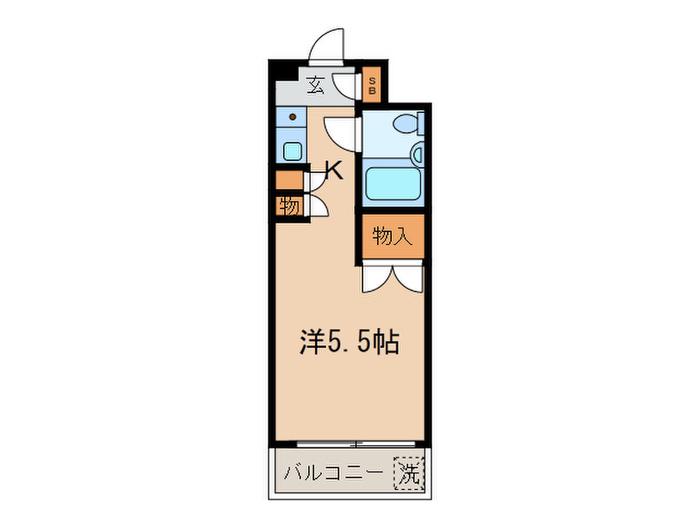 スカイコート鶴見(ワンルーム/3階)の間取り写真