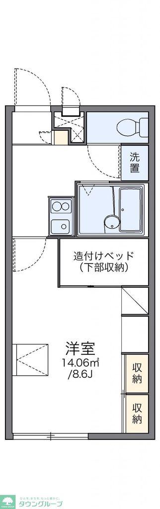 レオパレスはっぴい(1K/1階)の間取り写真