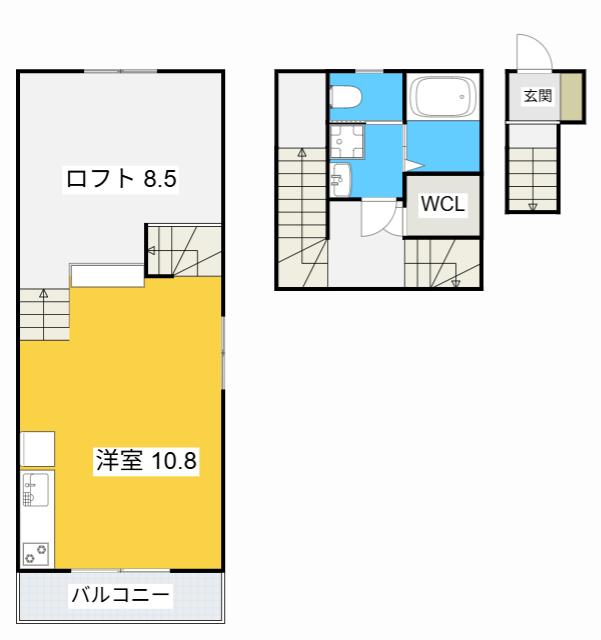 F-HEIM(ワンルーム/2階)の間取り写真