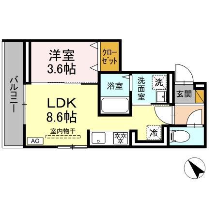 D-SOLACE幕張本郷2丁目(1LDK/2階)の間取り写真