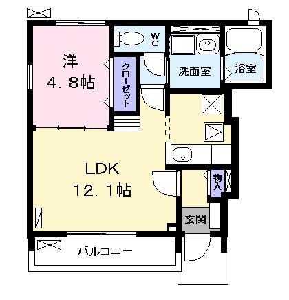 クラージュ(1LDK/1階)の間取り写真