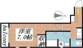 CASA松原(1K/1階)の間取り写真