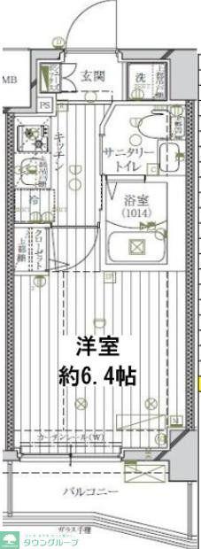 REGALIZ北千住(1K/5階)の間取り写真