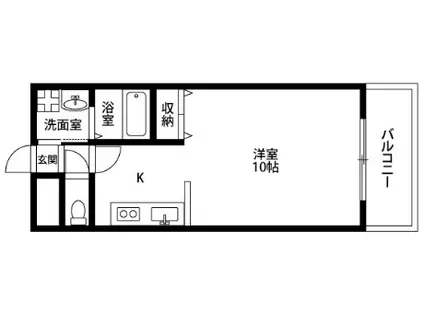 アンプルールクラージュ ヴィーヴル(1DK/2階)の間取り写真