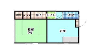 坪井荘(1DK/2階)の間取り写真