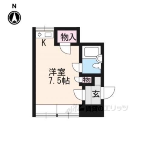 宮の東ハイツ(1K/1階)の間取り写真