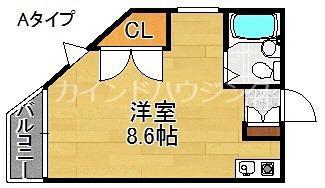 ボンジュール花や(ワンルーム/4階)の間取り写真