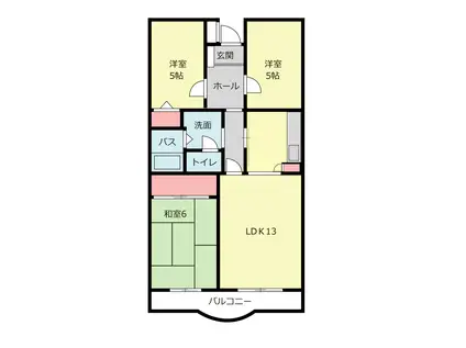 プリムローズ相模が丘PRIMROSE SAGAMIGAOKA(3LDK/2階)の間取り写真