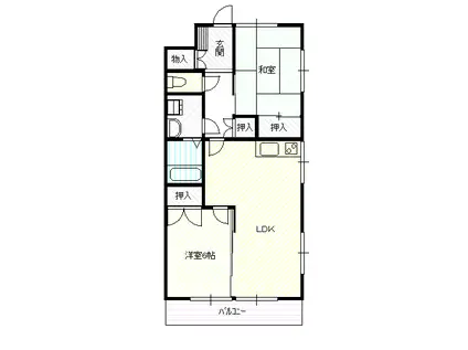 高須ハイツ(2LDK/4階)の間取り写真