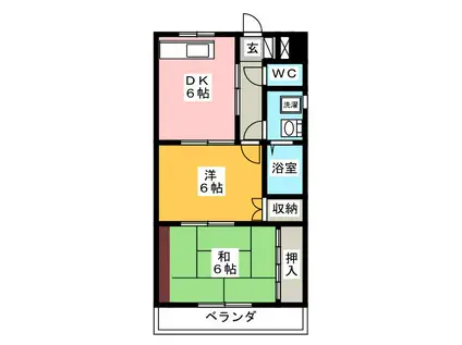 菊香荘新館(2DK/1階)の間取り写真