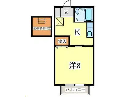 桜ハイツ(1K/2階)の間取り写真
