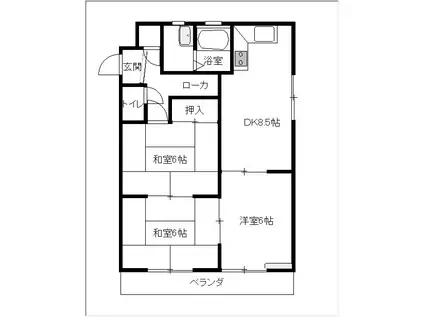一ぷくマンション(3DK/3階)の間取り写真