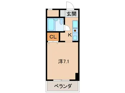 シェトワ城東(1K/4階)の間取り写真