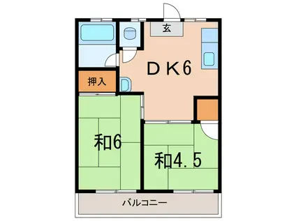 大栄コーポ(2DK/3階)の間取り写真