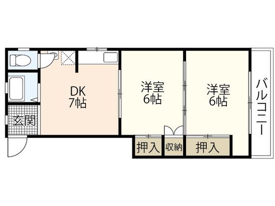 高島モータービル(2DK/3階)の間取り写真