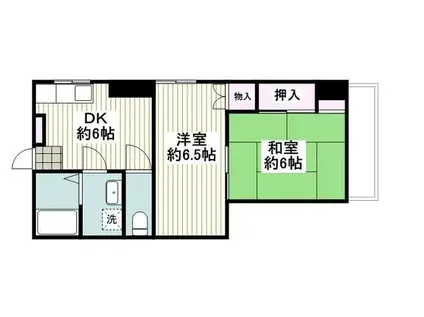 飯倉ビル(2DK/5階)の間取り写真