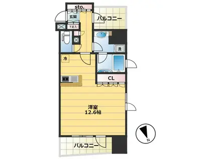 クオリア銀座三丁目(ワンルーム/7階)の間取り写真