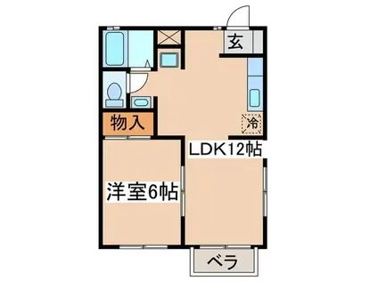 ハイツHIRO(1LDK/1階)の間取り写真