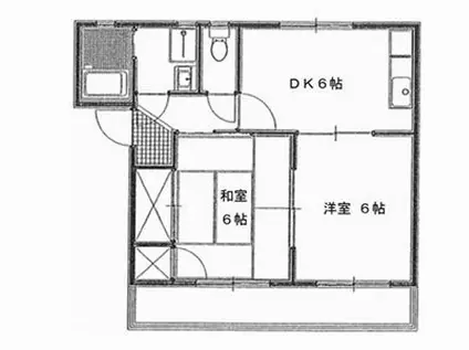 サンライズ只野(2DK/2階)の間取り写真