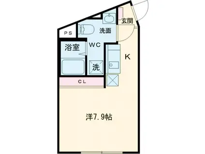 レピュア北千住レジデンスII(ワンルーム/1階)の間取り写真