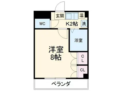 HKマンション北沢(1K/2階)の間取り写真