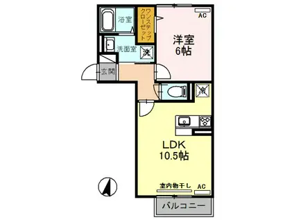 彩鹿/SAIKA(1LDK/2階)の間取り写真