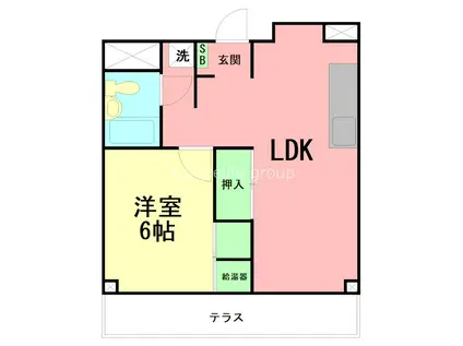 プリメーラ平塚(1LDK/4階)の間取り写真