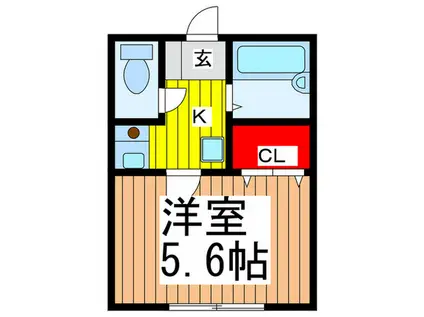 コートハウスM・K(1K/1階)の間取り写真