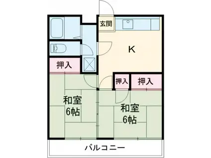 コーポ須田2号棟(2DK/2階)の間取り写真
