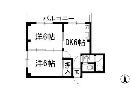 メゾン神田(2DK/2階)の間取り写真