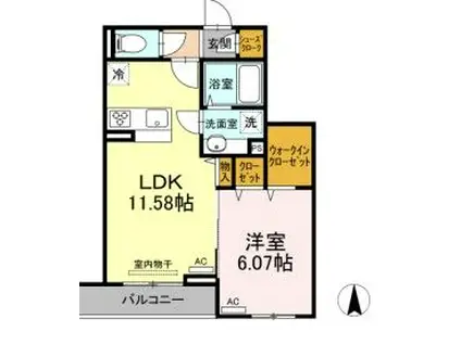 セジュール東尾久(1LDK/2階)の間取り写真
