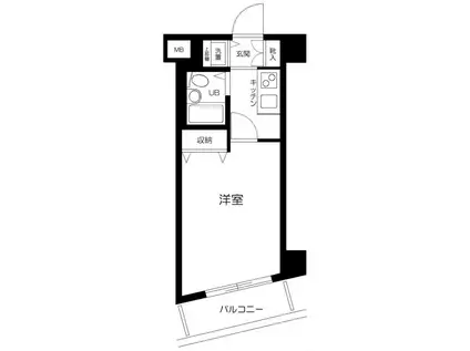 フェニックス笹塚弐番館(1K/2階)の間取り写真