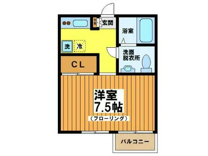 カーサコジマ(1K/3階)の間取り写真