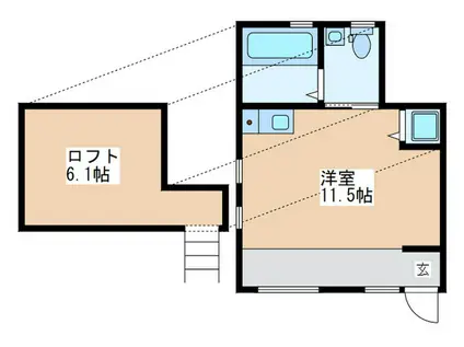 KATASHIRO(ワンルーム/2階)の間取り写真