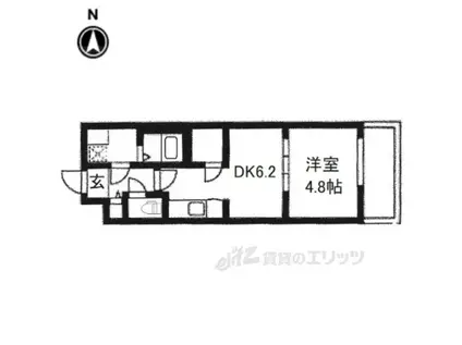 ファステート京都壬生フィエロ(1DK/5階)の間取り写真