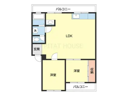 ハイツグランデ(2LDK/3階)の間取り写真