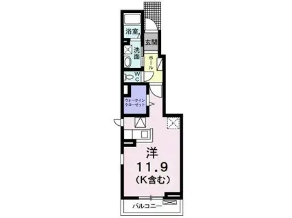 MS GARDEN竹原中央II(ワンルーム/1階)の間取り写真