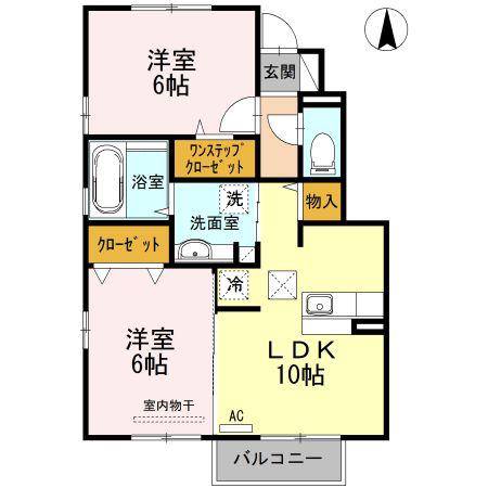 プロスパー(2LDK/1階)の間取り写真