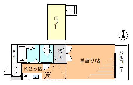 小島ビル(1K/3階)の間取り写真