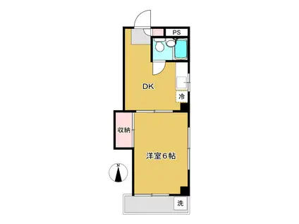 寿ハイツ(1DK/4階)の間取り写真