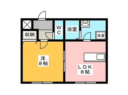 NANO HOUSE 北棟(1LDK/1階)の間取り写真