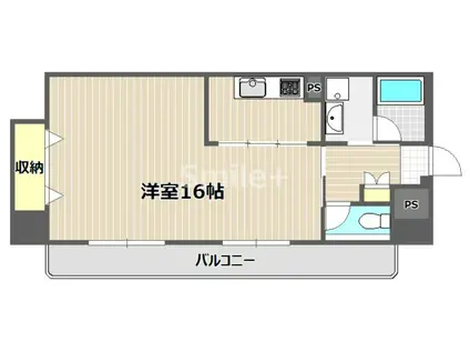 ベンビレッジ平田(1K/3階)の間取り写真